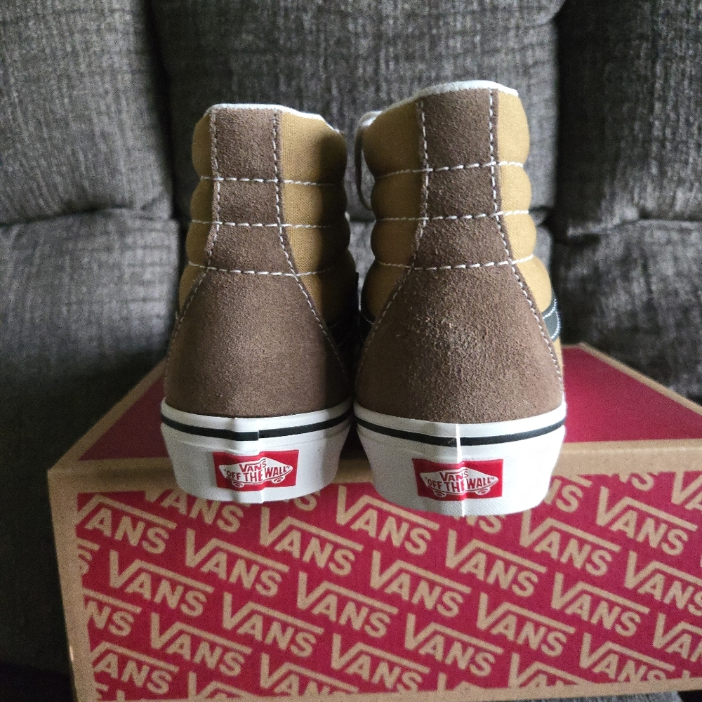 Vans Sk8 Hi Women Size 9  Suede Pop Brown Canvas 122025 - Picture 5 of 7